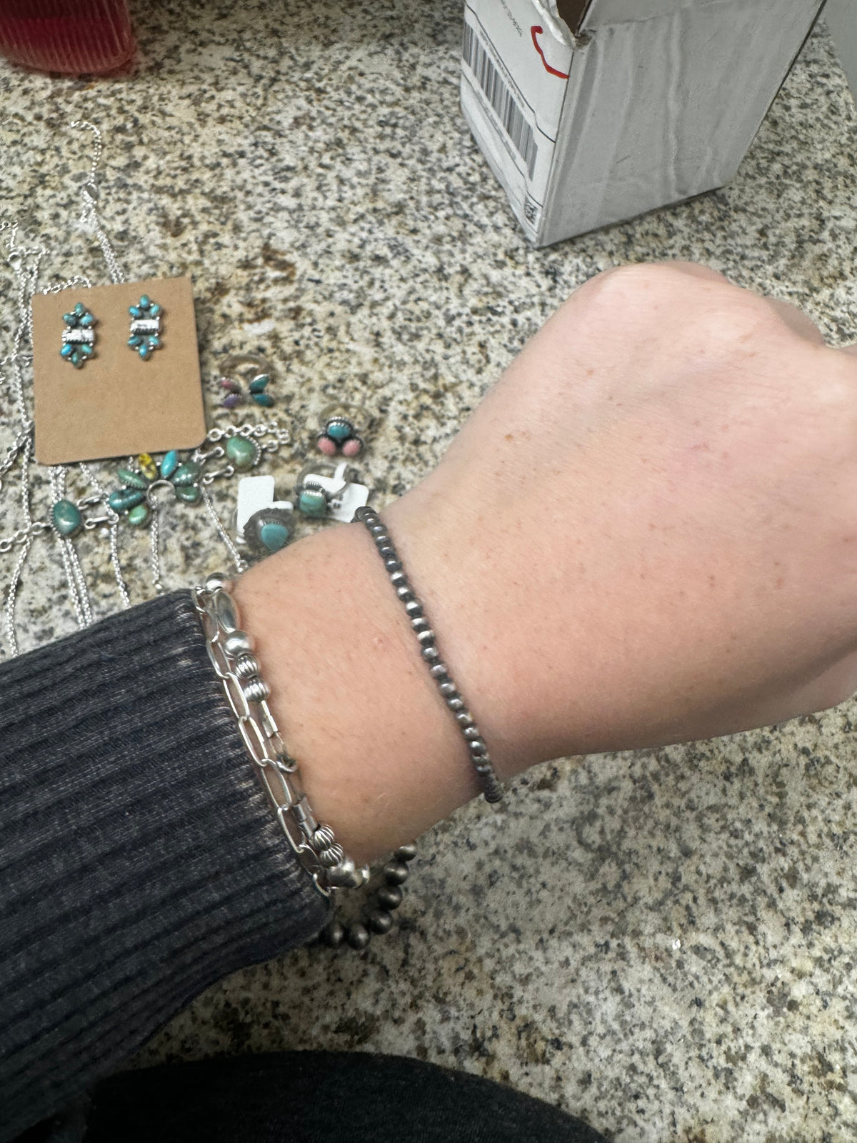 3mm pearl stretch bracelet