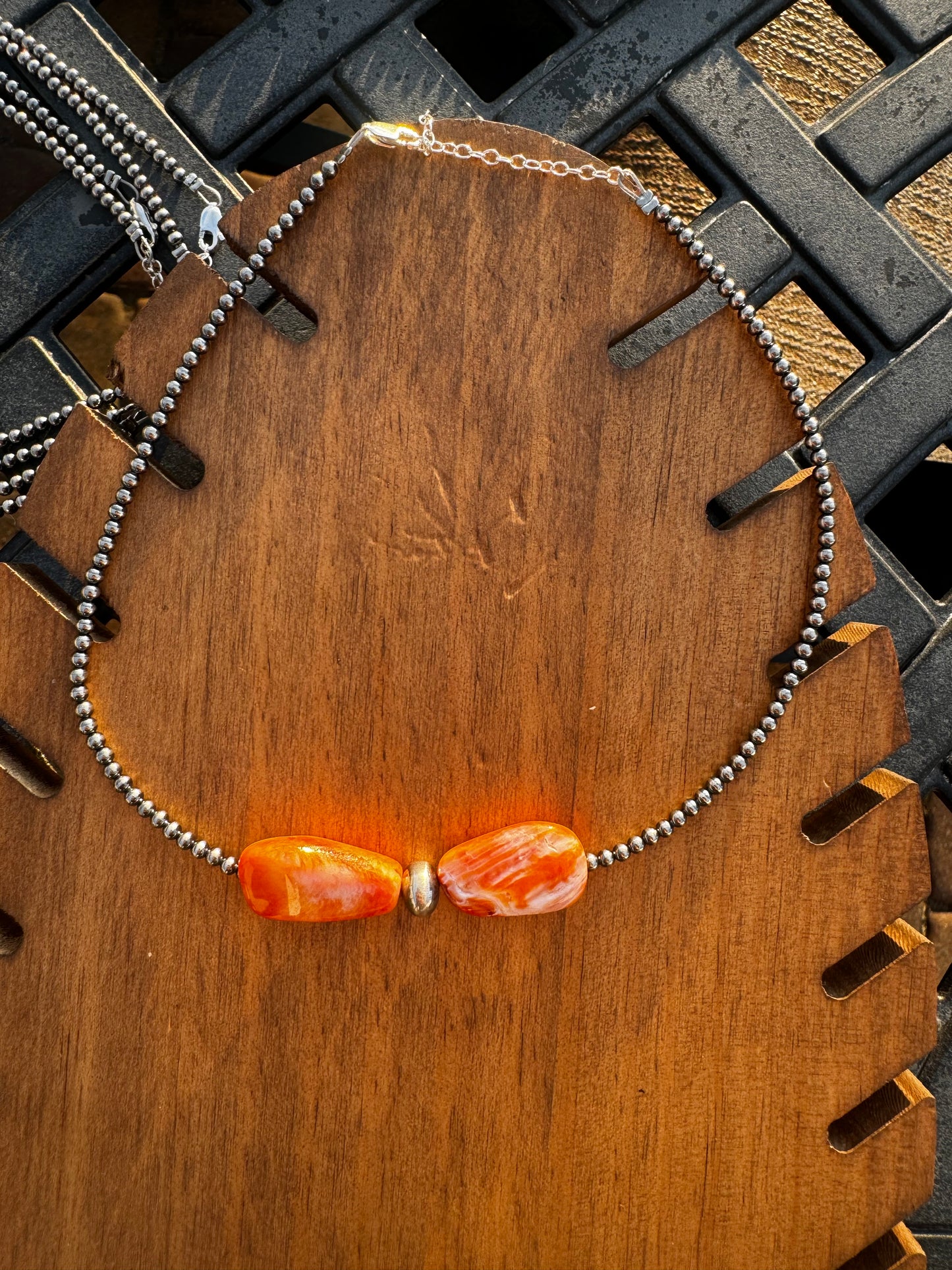Spiny oyster 3mm necklace