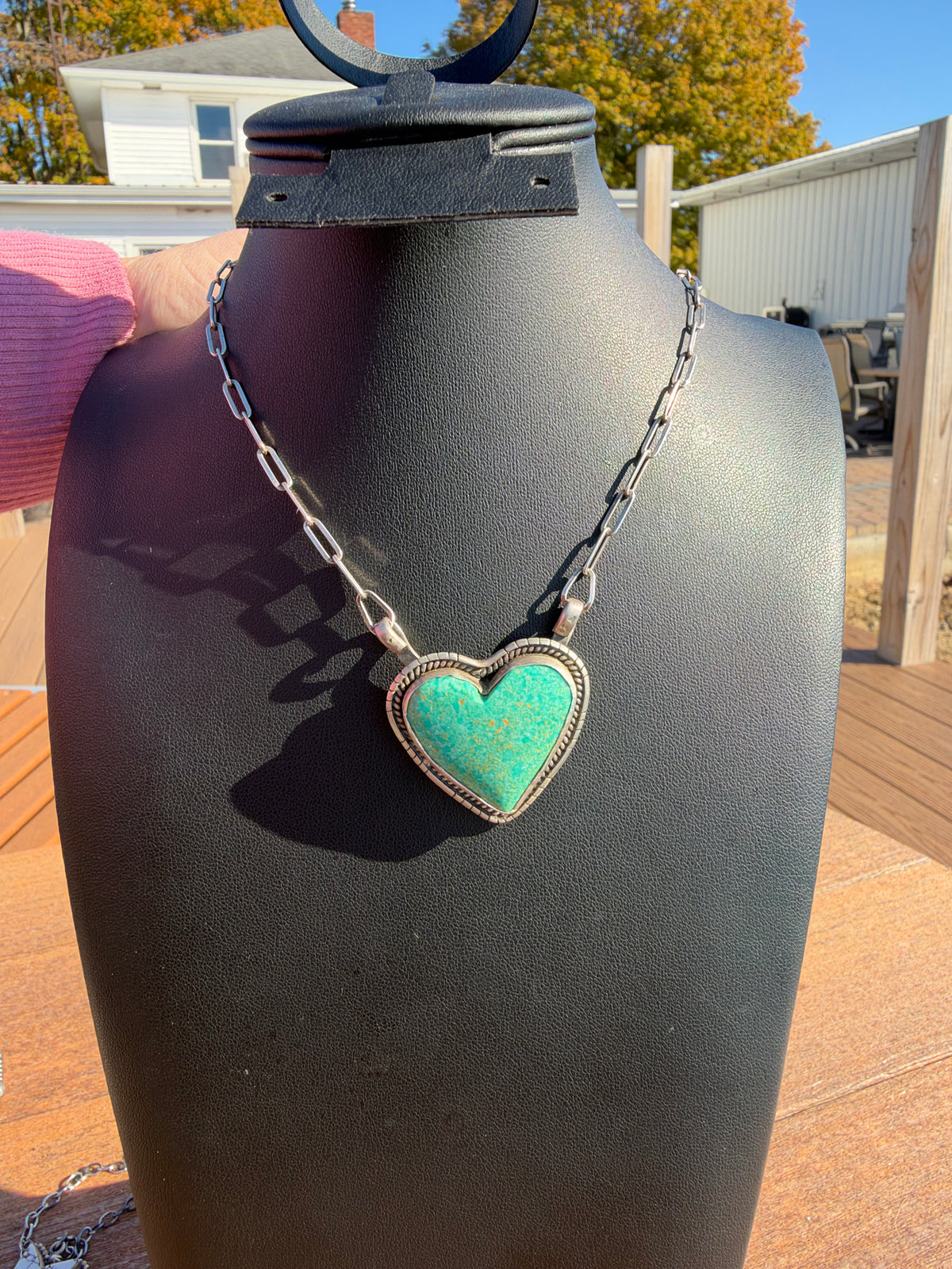 Kingman turquoise heart necklace *read description*