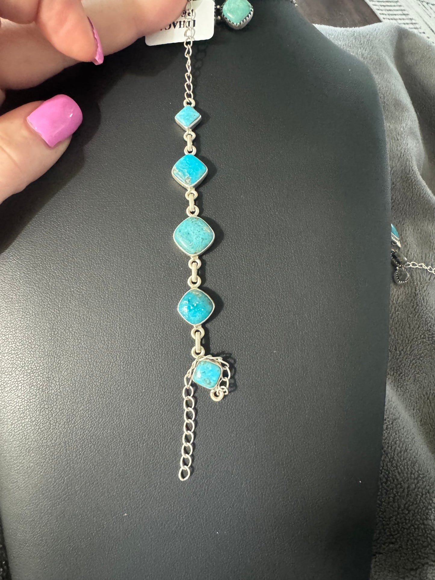Five stone ithica peak turquoise chain bracelet