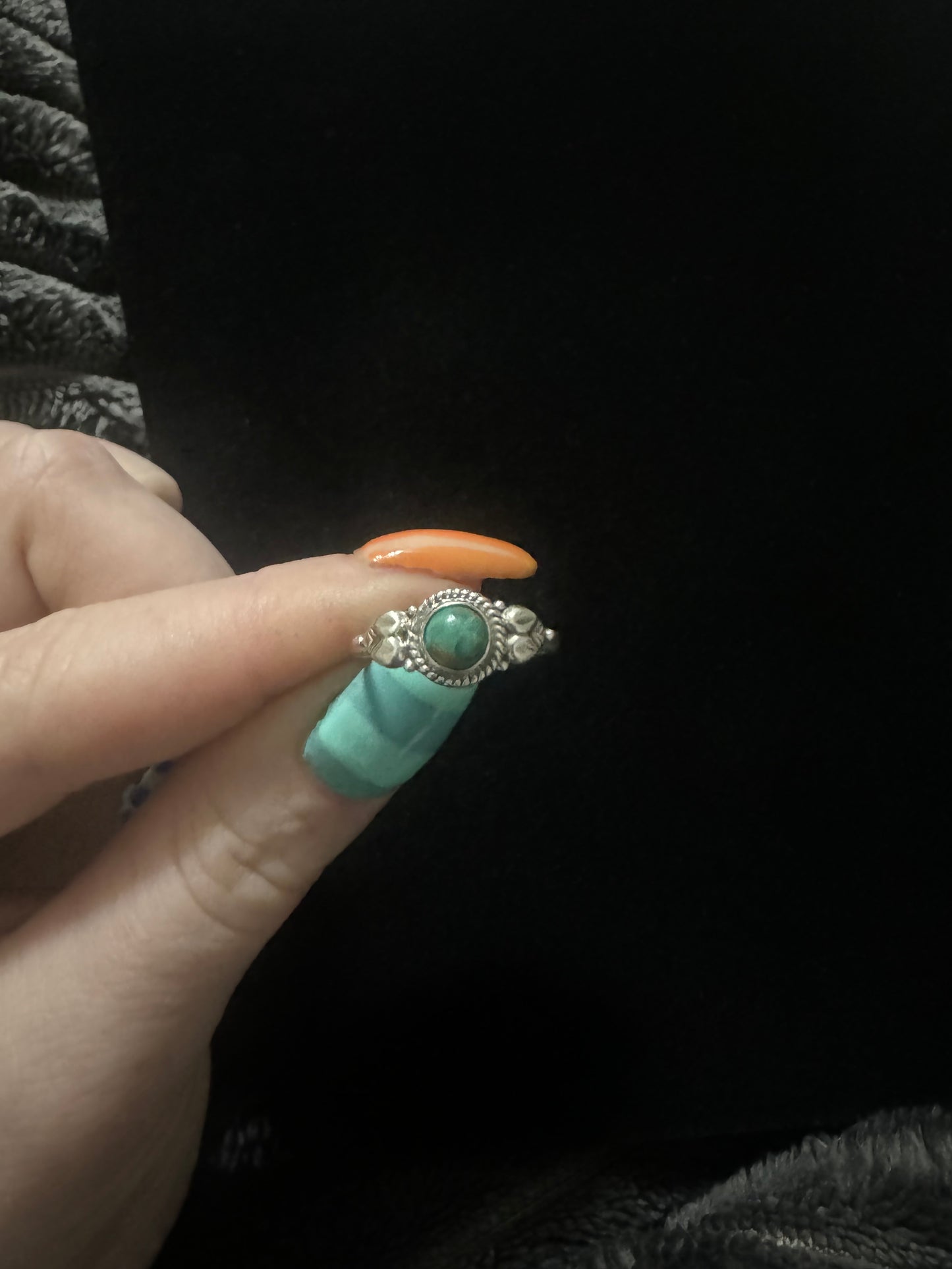 Sz 7 dainty turquoise ring