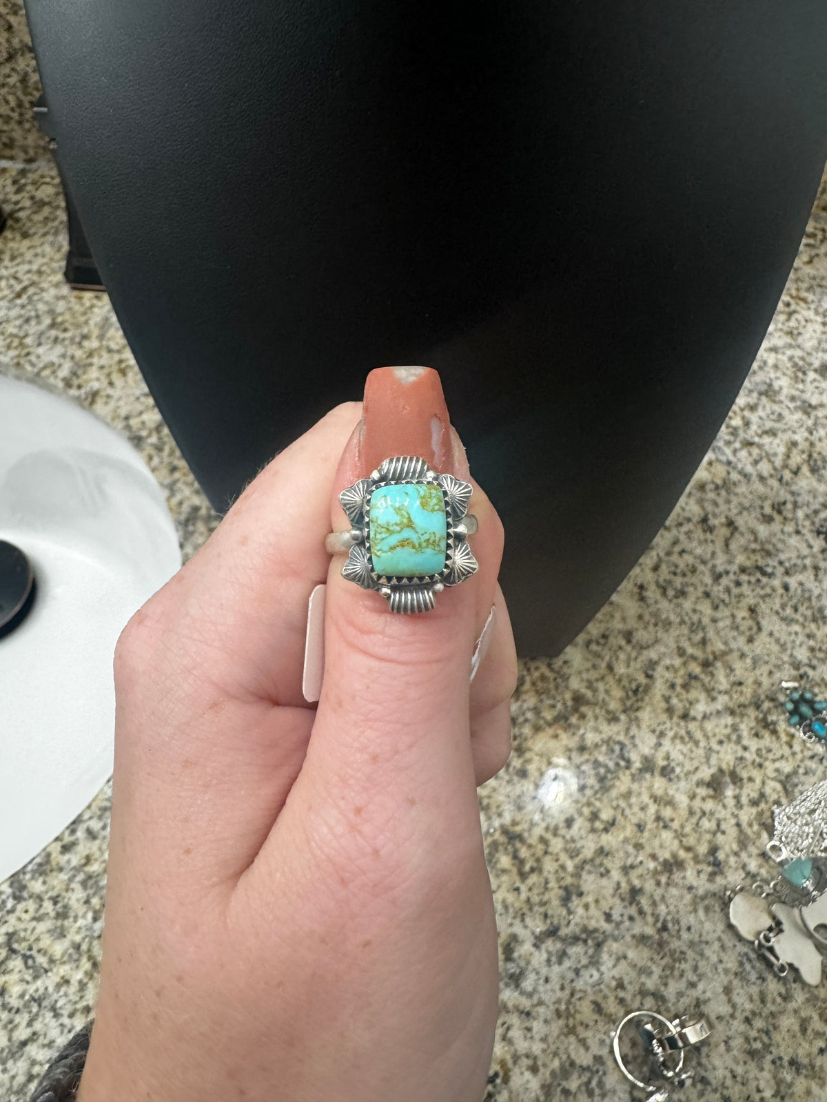 Sz 7 Stella blue turquoise ring