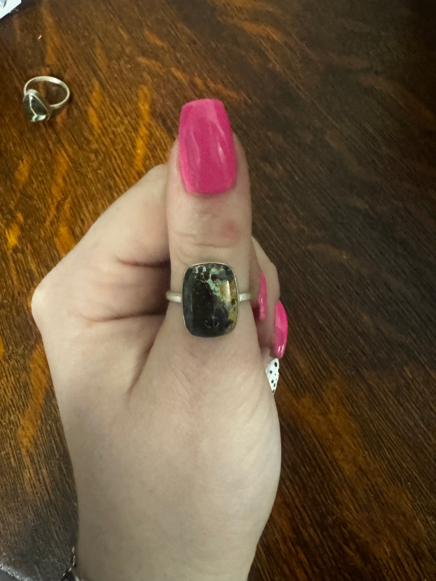Sz 8 blackjack turquoise ring