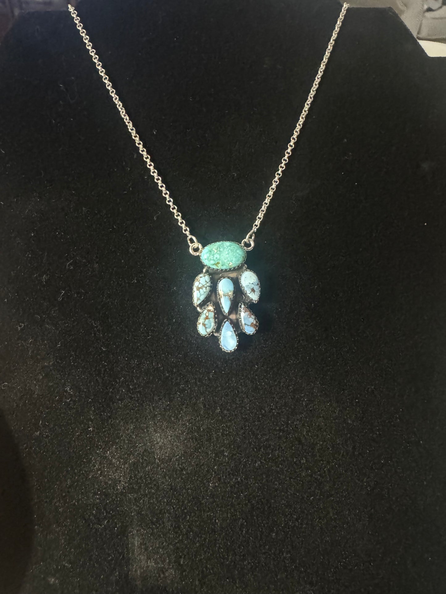 Golden hills turquoise and turquoise cluster necklace