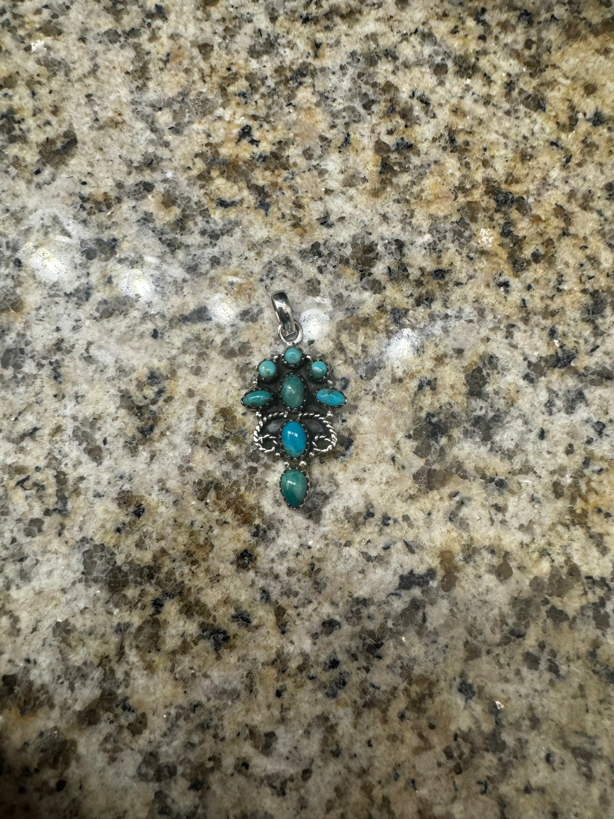 Turquoise cluster pendant