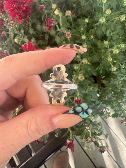 Sz 9 Orange Mojave and purple Mojave ring