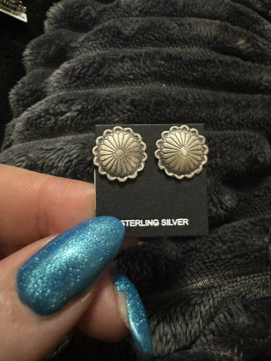 Small concho stud earrings