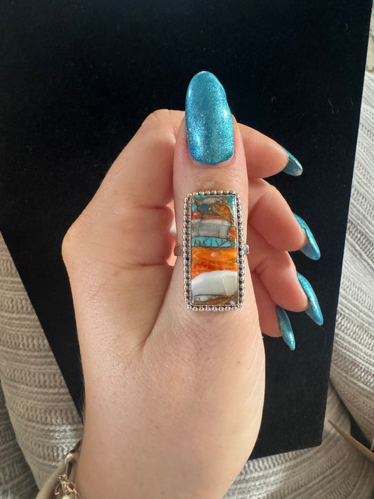 Sz 7 spiny oyster rectangle ring