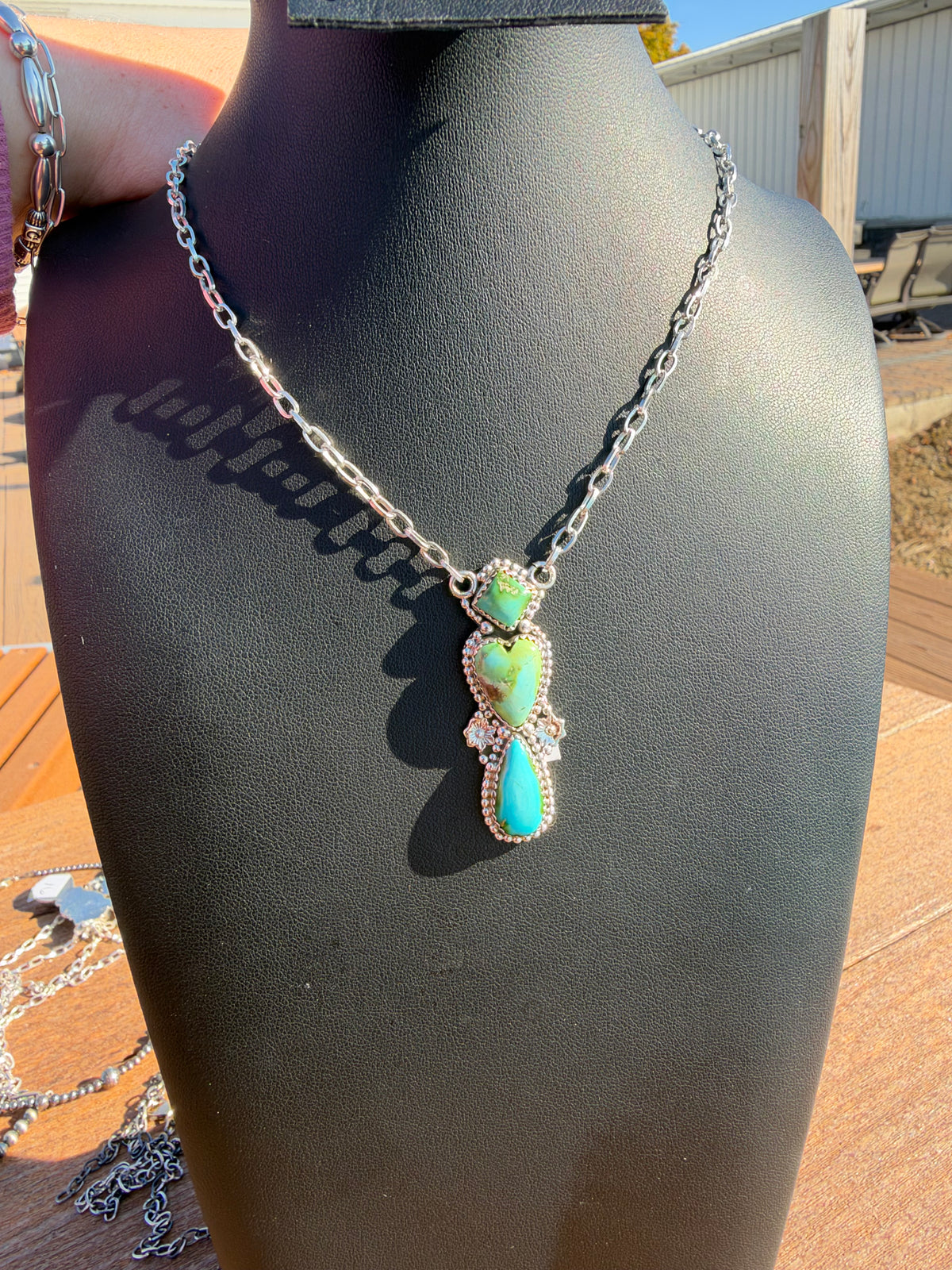 Sonoran gold turquoise drop necklace