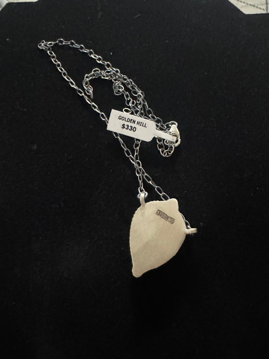 Golden hills turquoise teardrop necklace