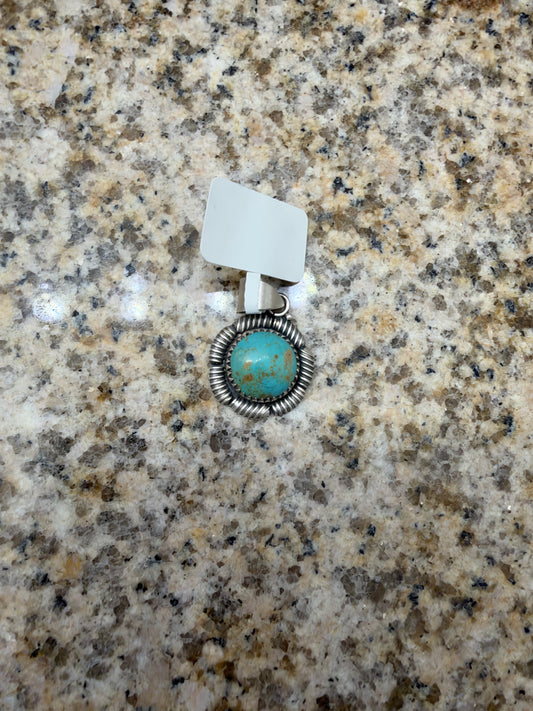 Stella blue turquoise round pendant