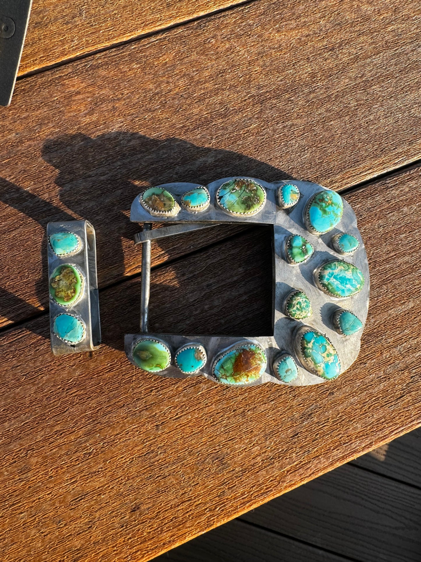 Sonoran and Kingman turquoise belt buckle and keeper