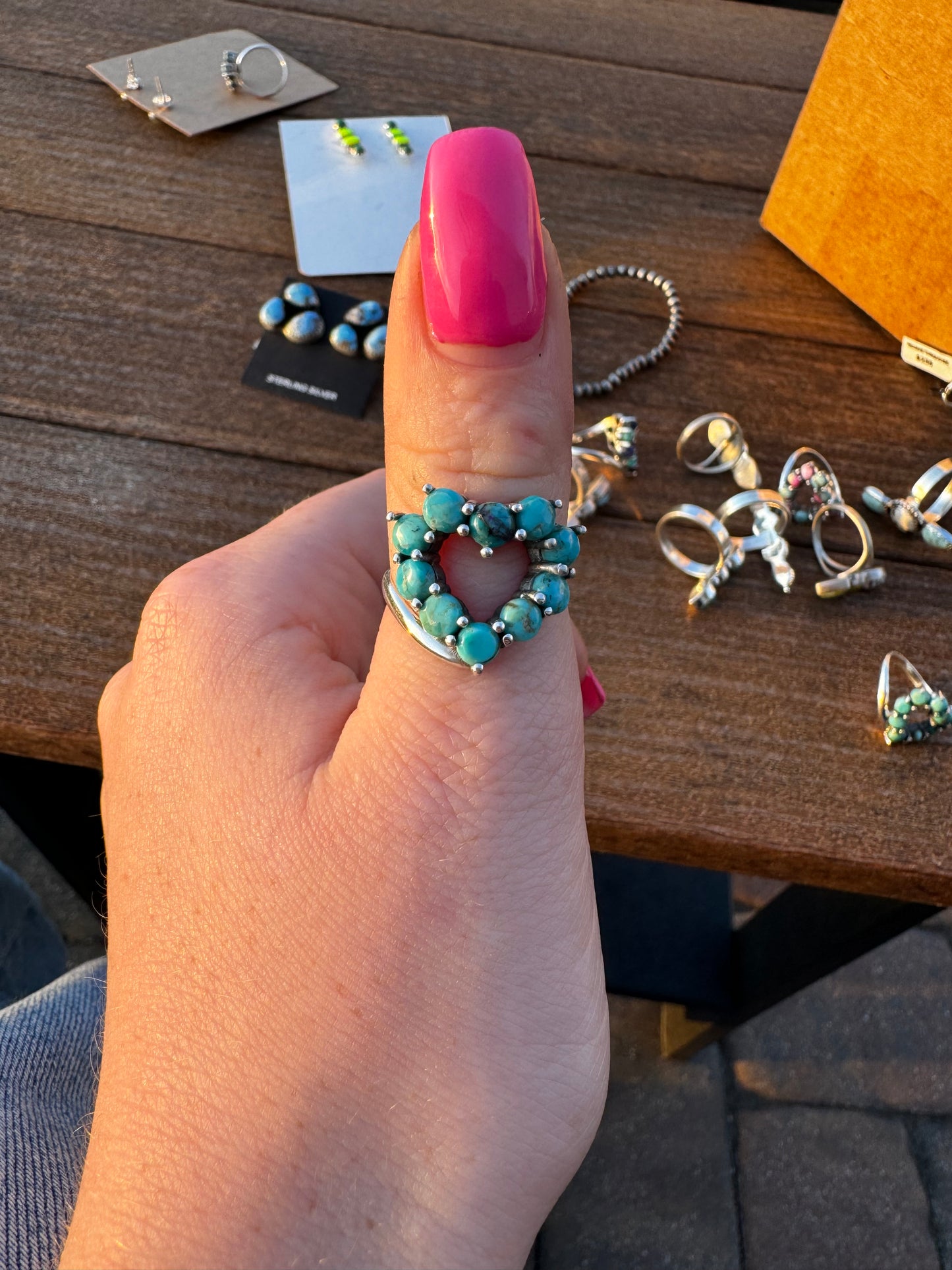 Turquoise heart ring