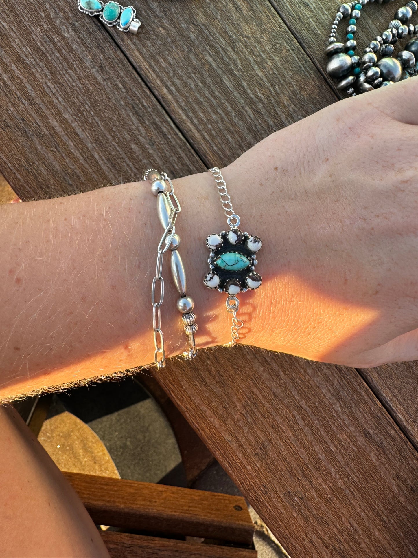 Dahlia and wild horse chain bracelet