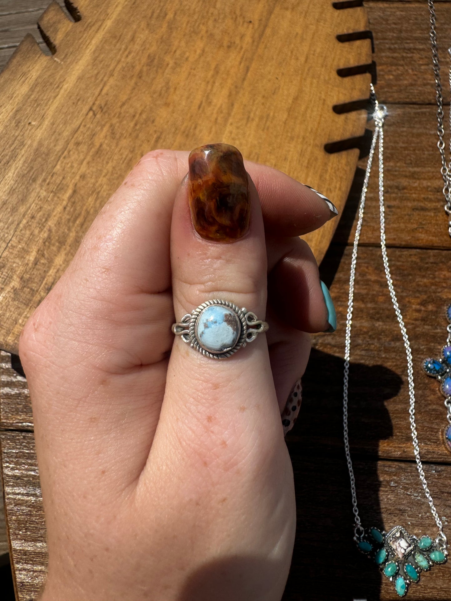 Sz 8 golden hills turquoise ring