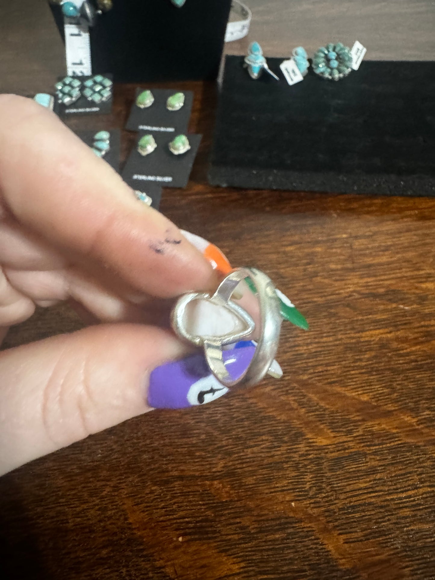 Pink larimar sz 7 ring
