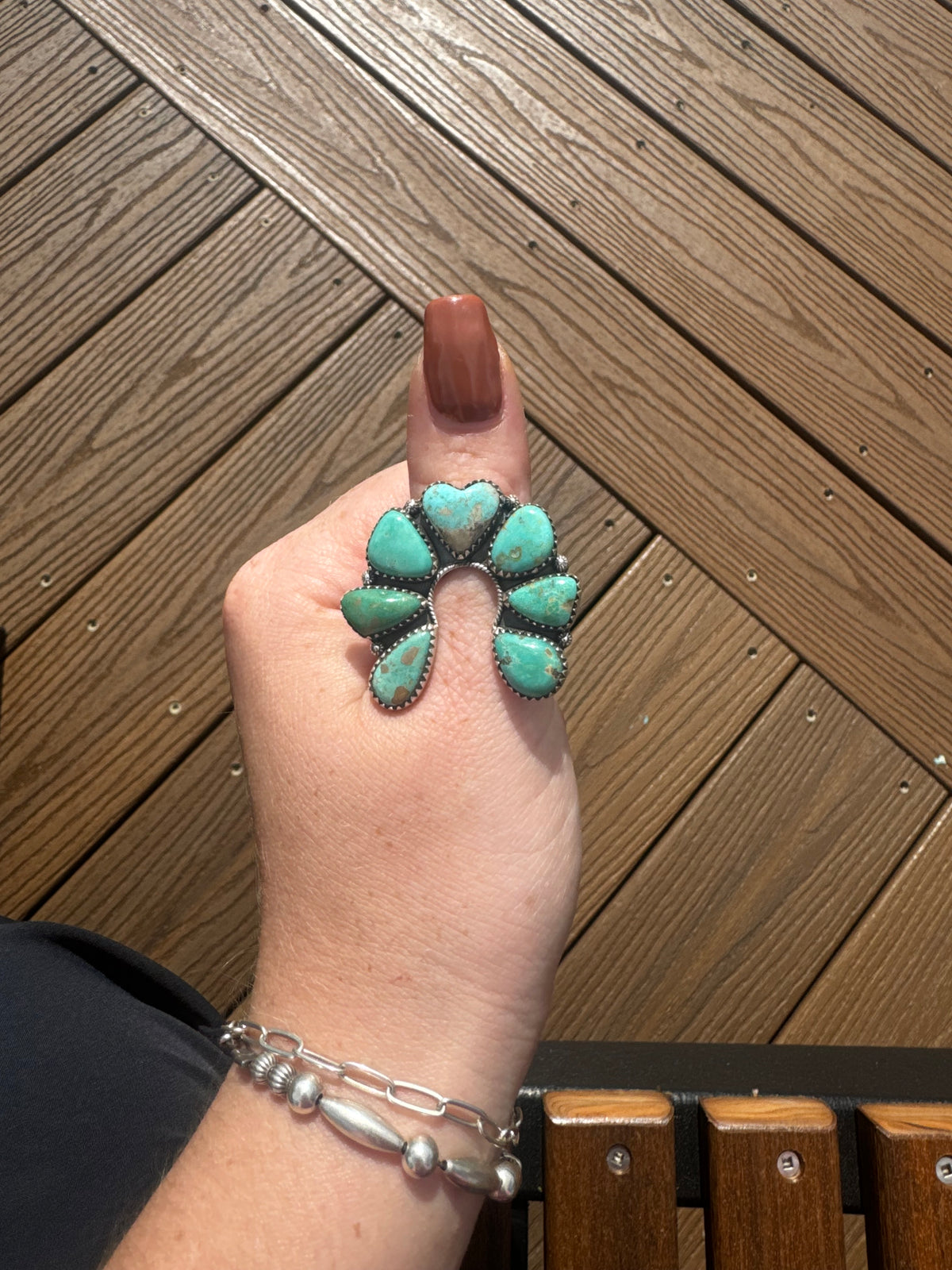 Hachita turquoise adjustable Naja ring