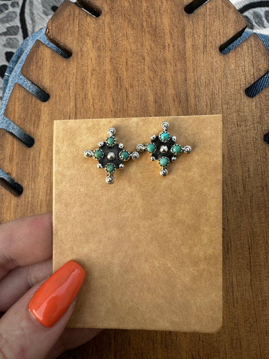 Turquoise point earrings