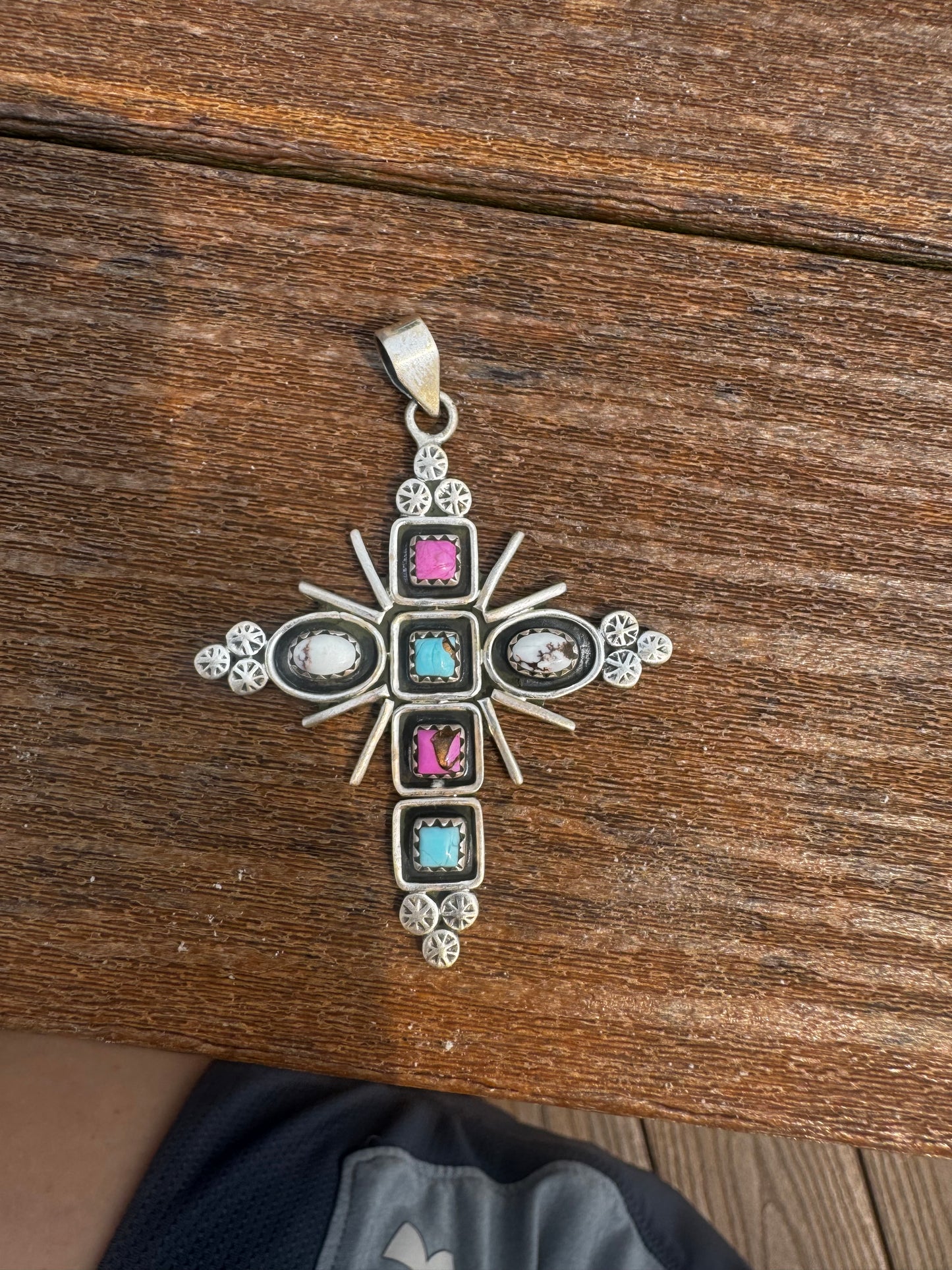 Cotton candy and wild horse cross pendant
