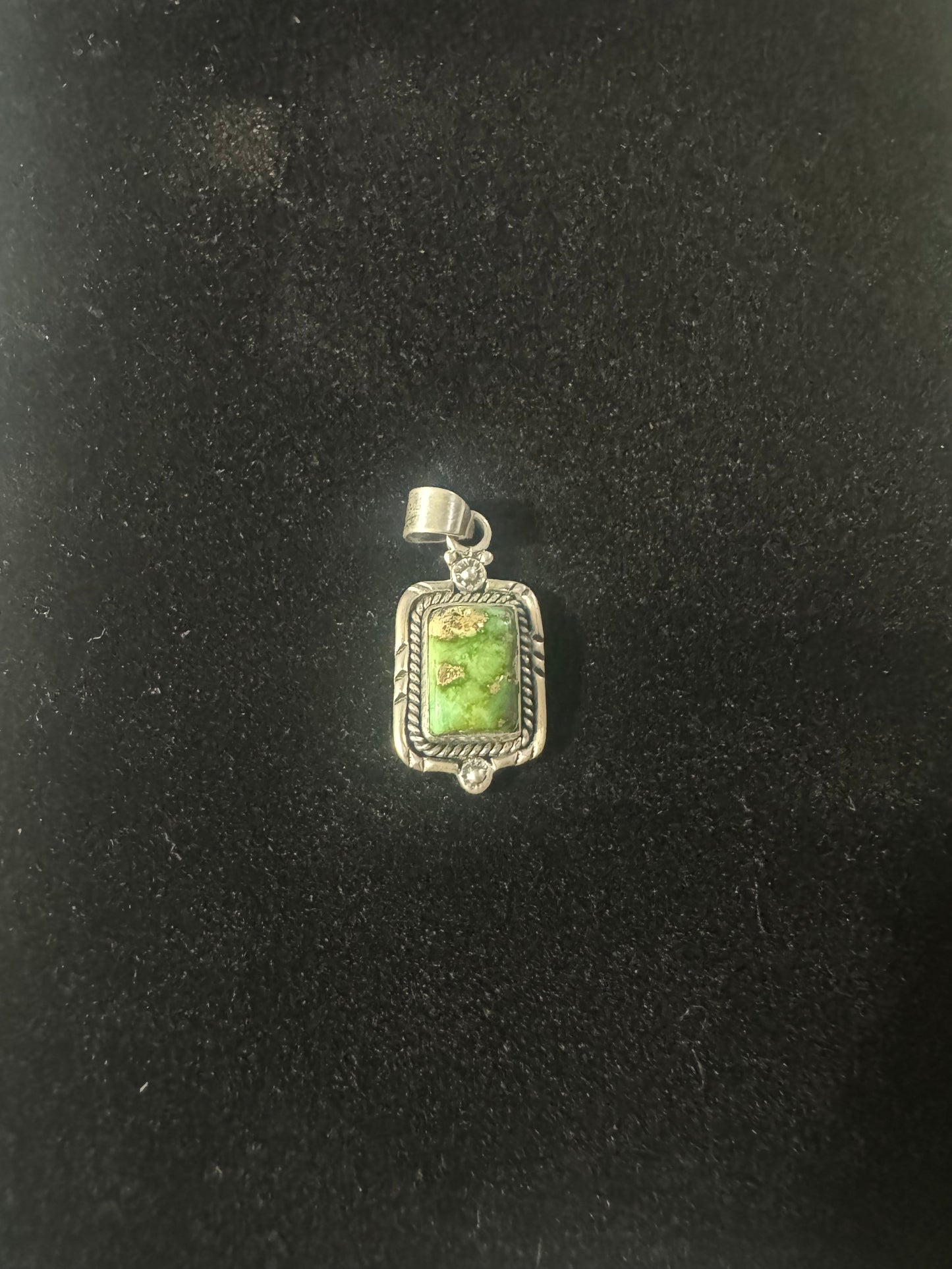 Sonoran gold turquoise square dainty pendant