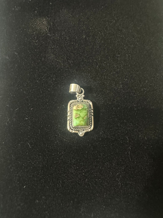 Sonoran gold turquoise square dainty pendant