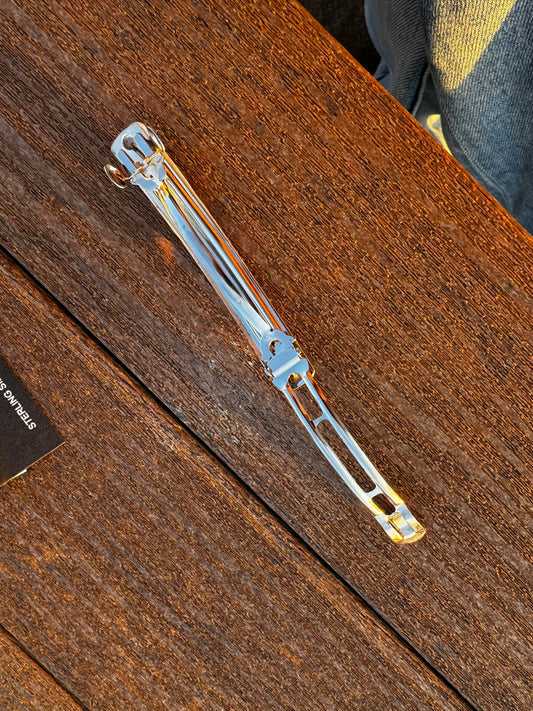 Sterling silver stamped barrette