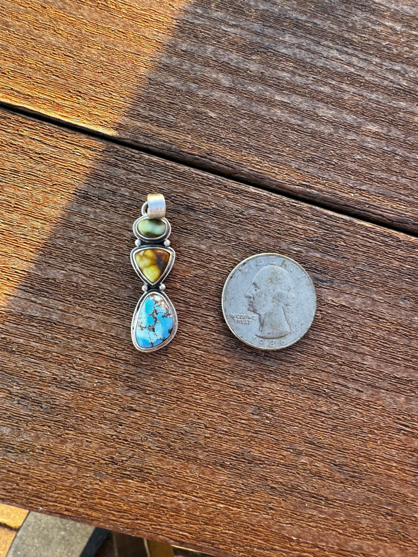 Palomino and golden hills turquoise pendant
