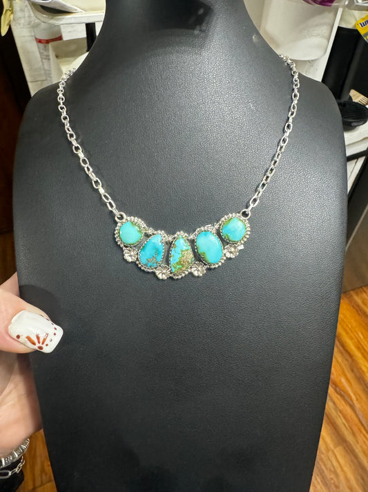 Sonoran gold turquoise bar necklace