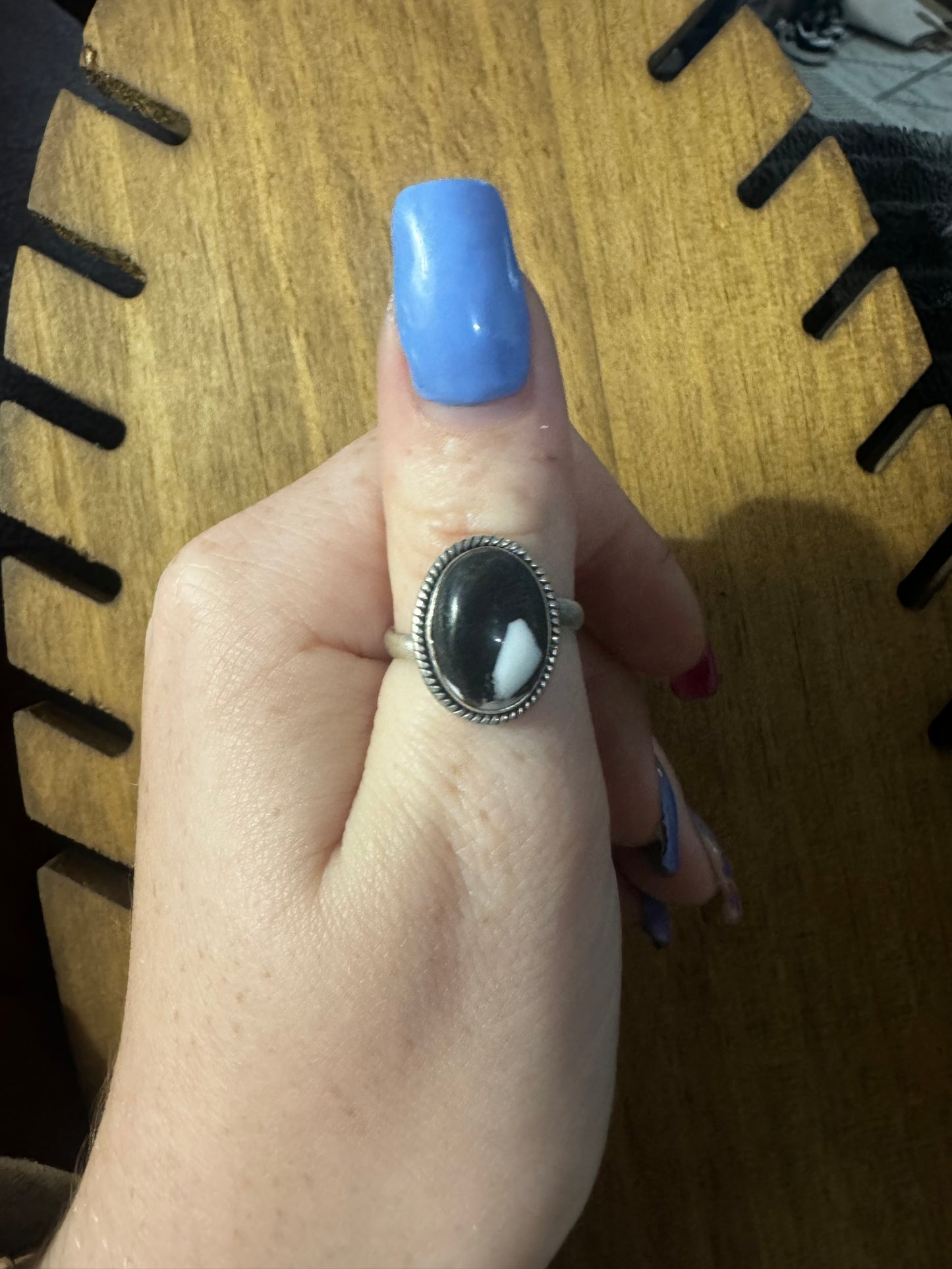 White buffalo adjustable ring