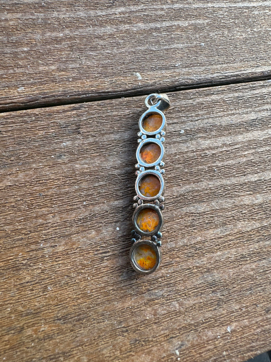 5 stone bumble bee jasper pendant