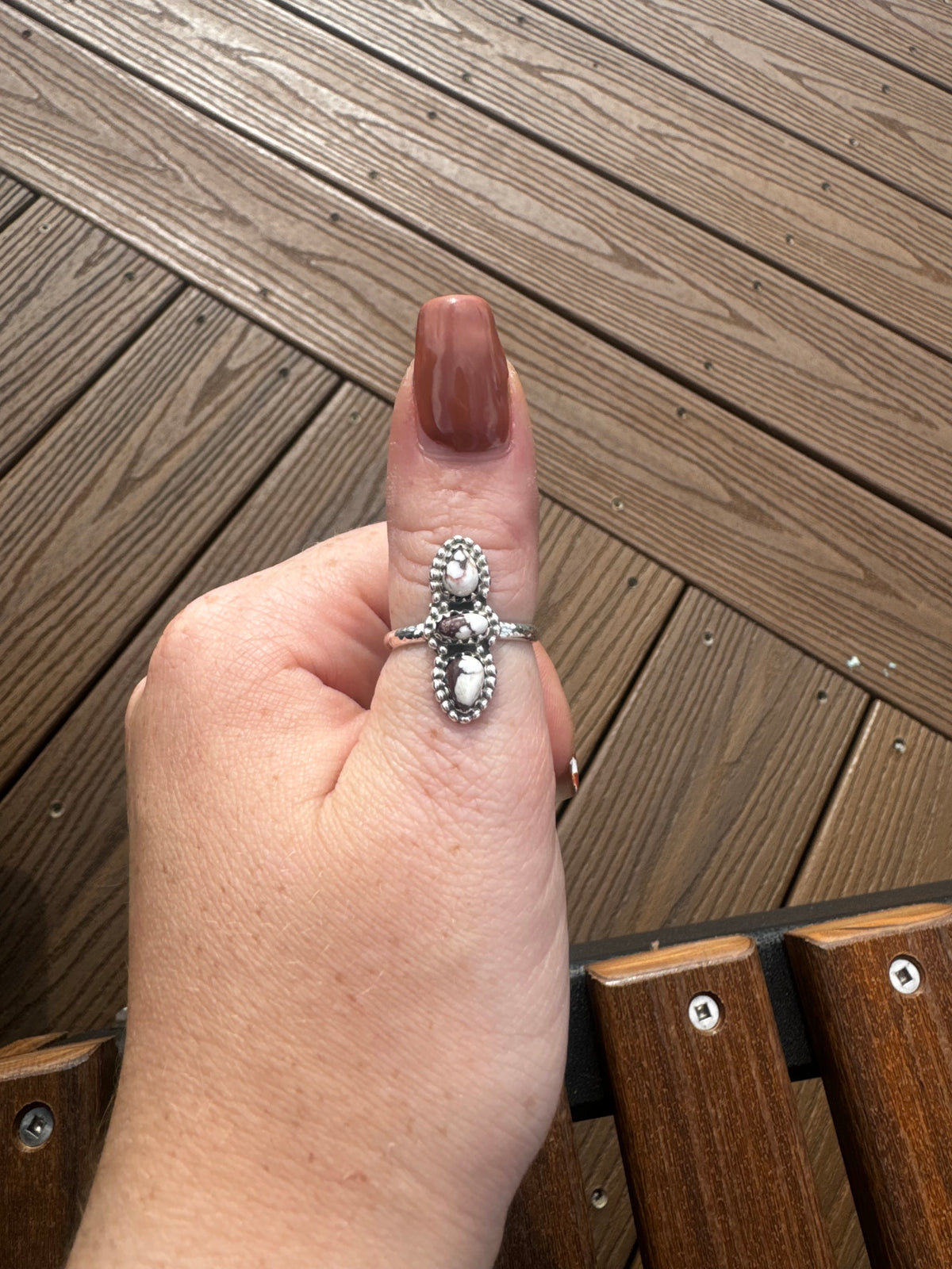 3 stone wild horse adjustable ring