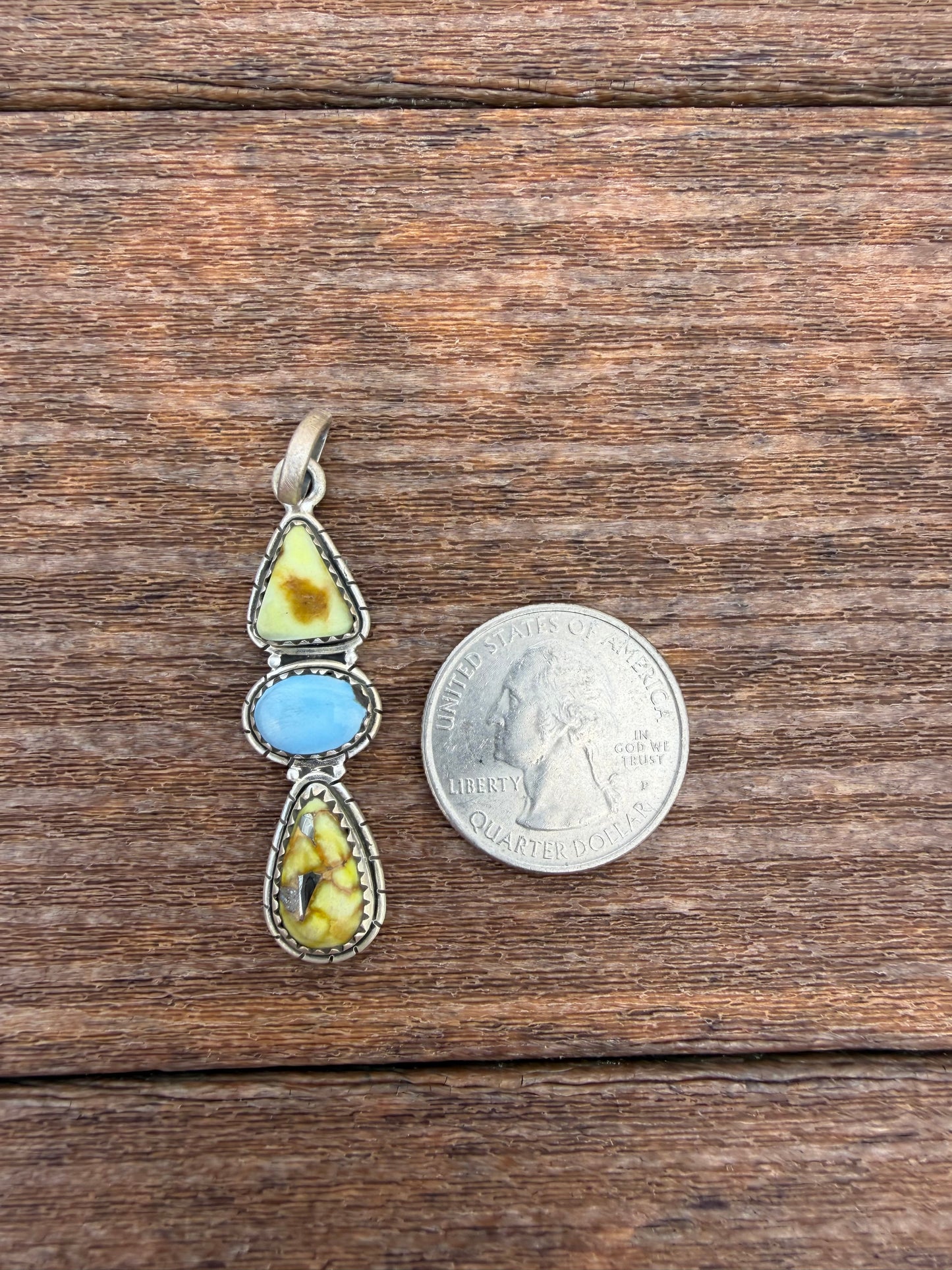 Palomino and golden hills turquoise pendant