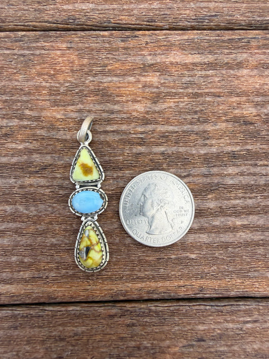 Palomino and golden hills turquoise pendant