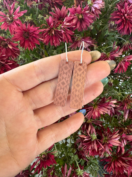 Copper dangle earrings