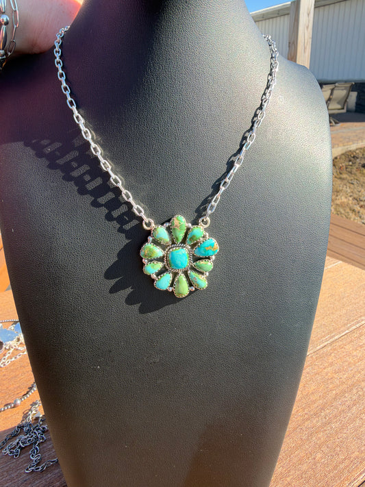 Sonoran gold turquoise cluster  necklace