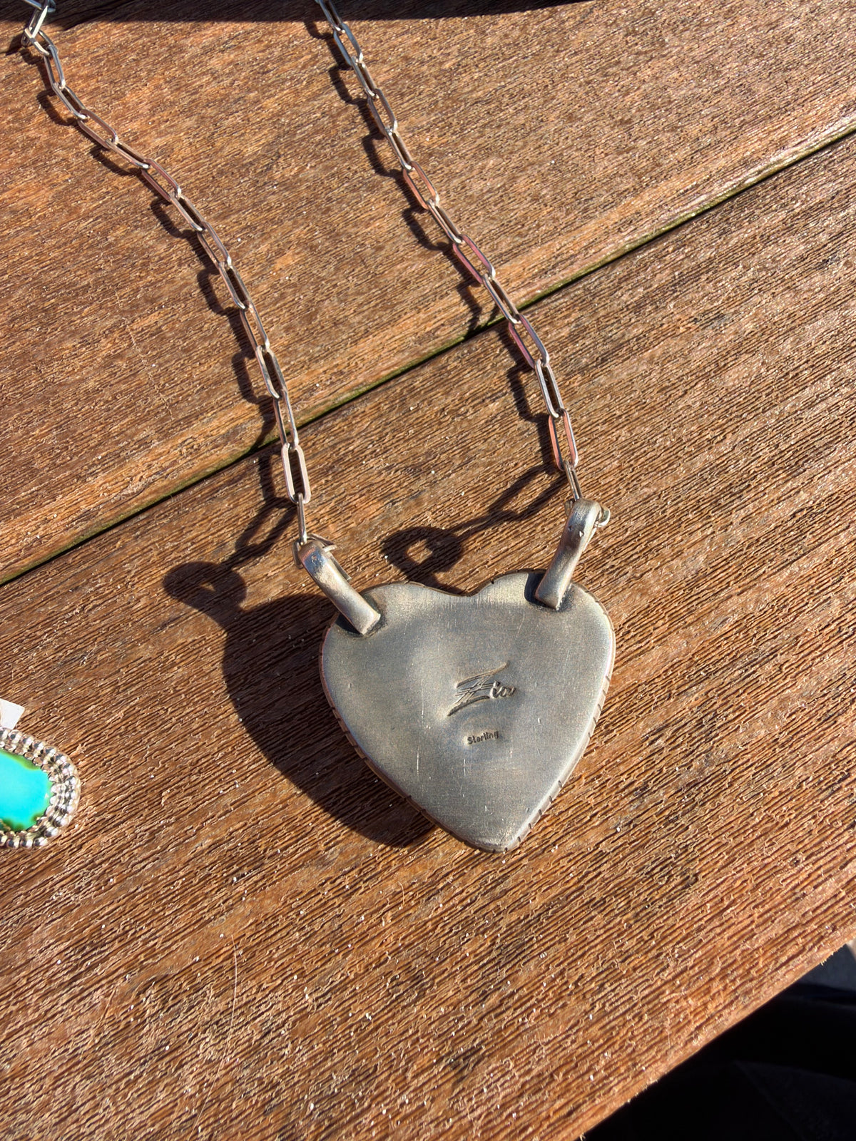 Kingman turquoise heart necklace *read description*