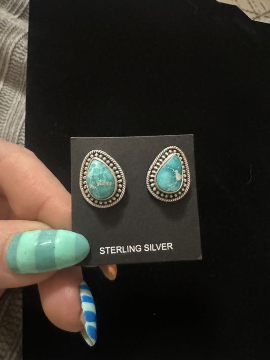 Whitewater turquoise stud earrings