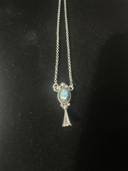 Golden hills turquoise small blossom necklace