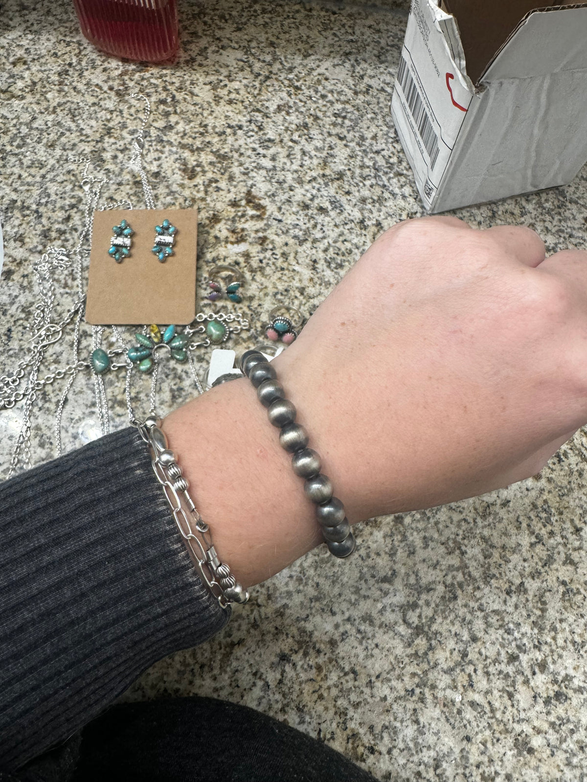 8mm pearl stretch bracelet