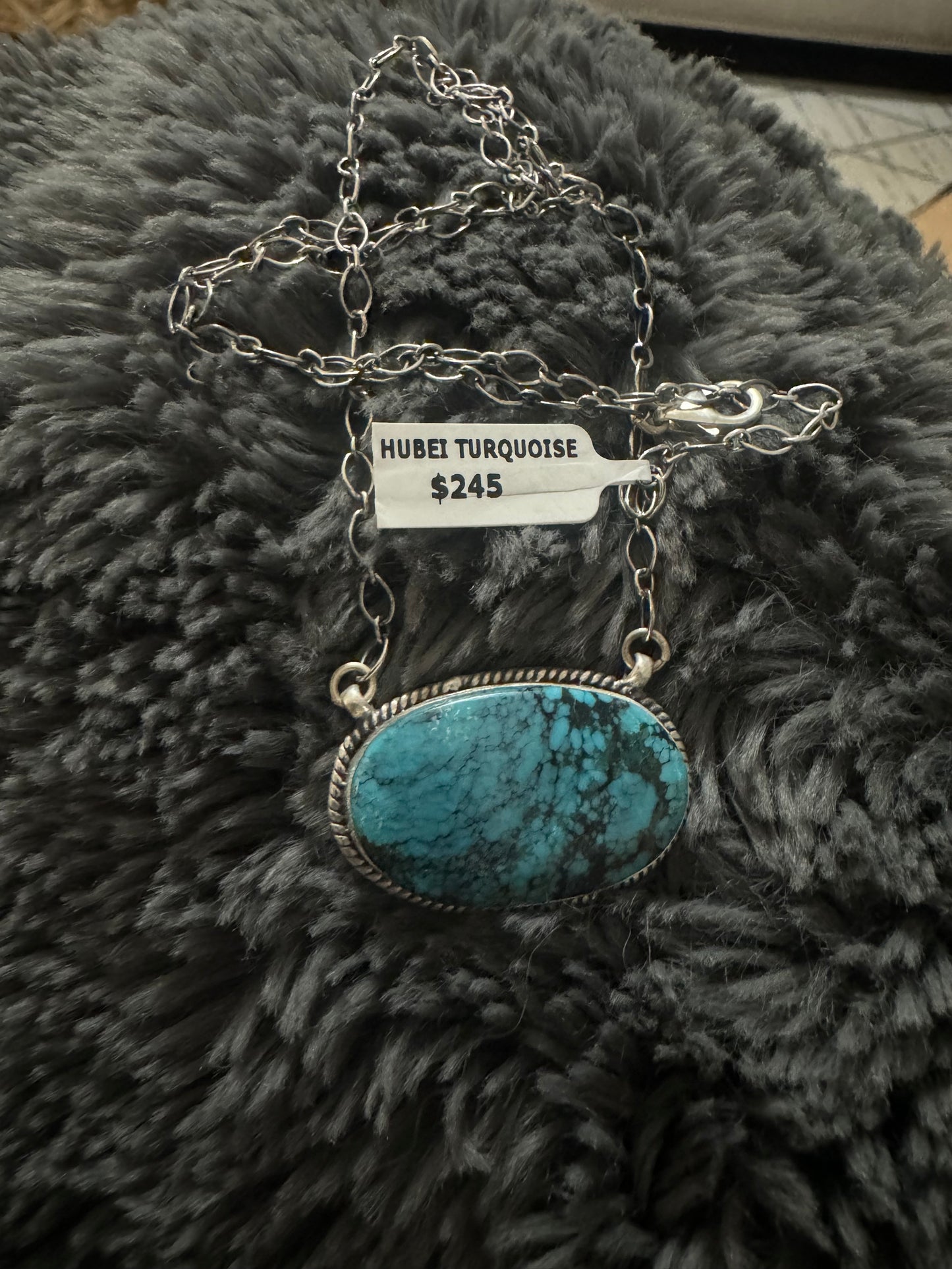 Hubei turquoise round chunk necklace