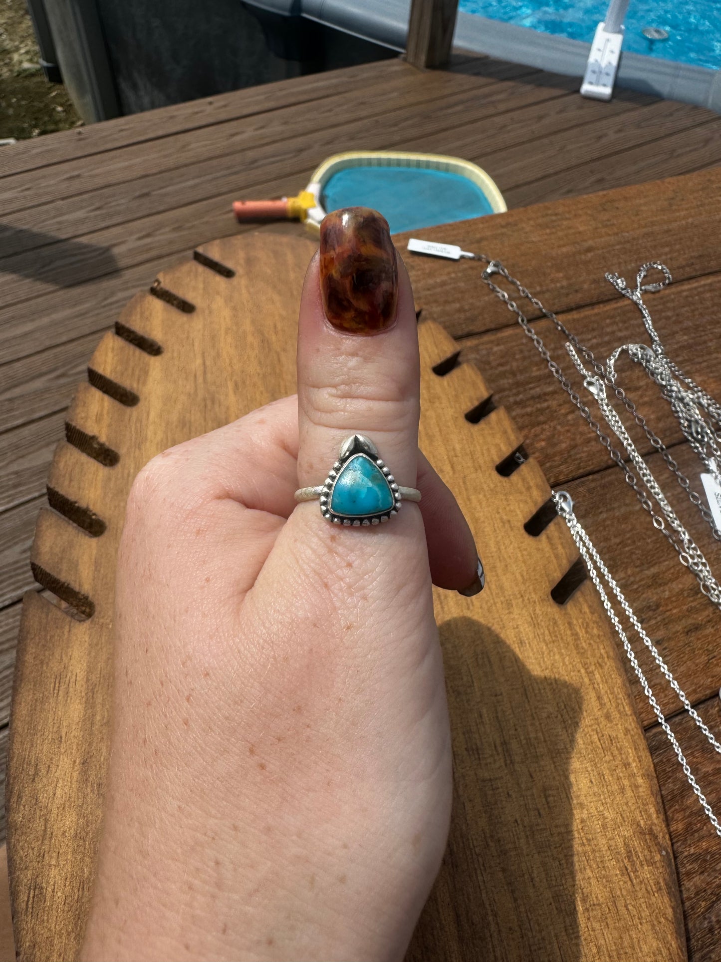 Sz 9 triangle morenci turquoise