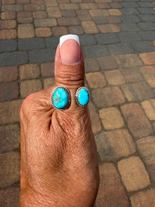 Whitewater turquoise floater ring on stamped band