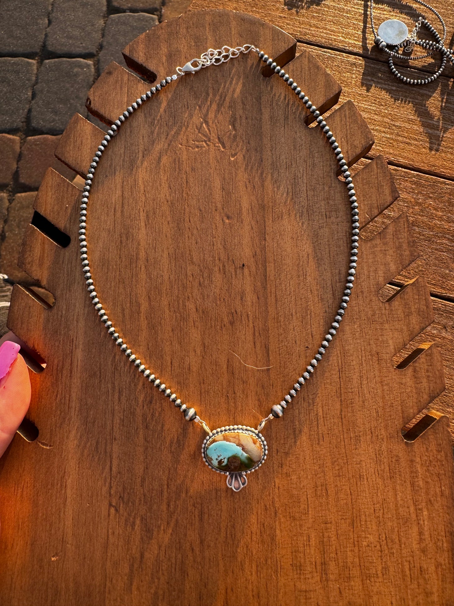 Royston turquoise pearl necklace