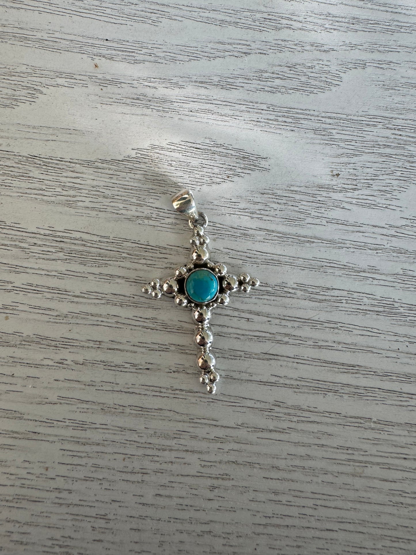 Turquoise cross pendant