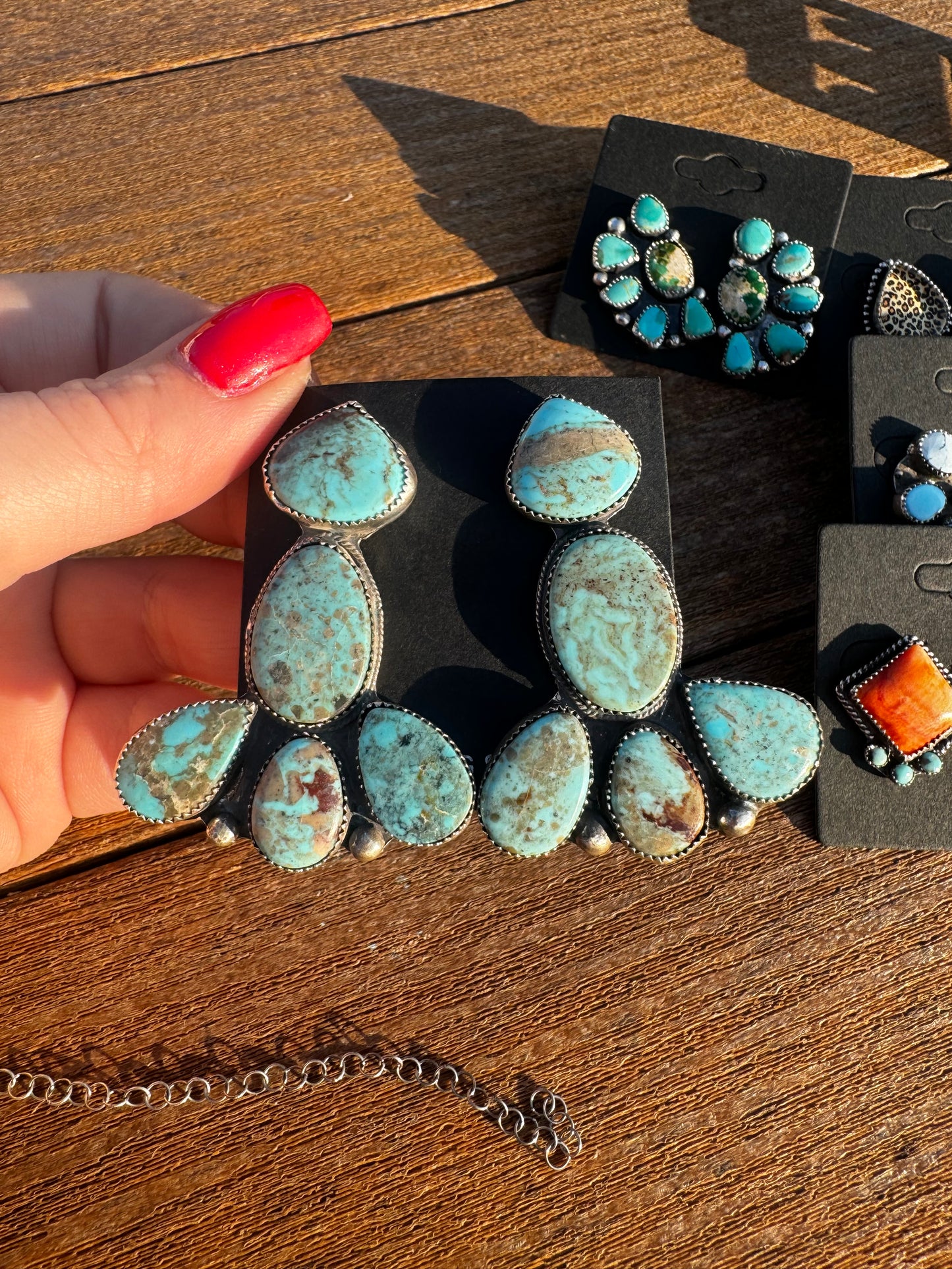 Arizona turquoise cluster earring s