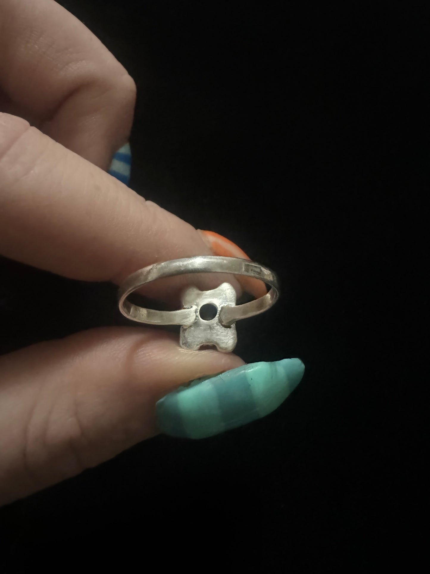 Sz 9 dainty turquoise square ring