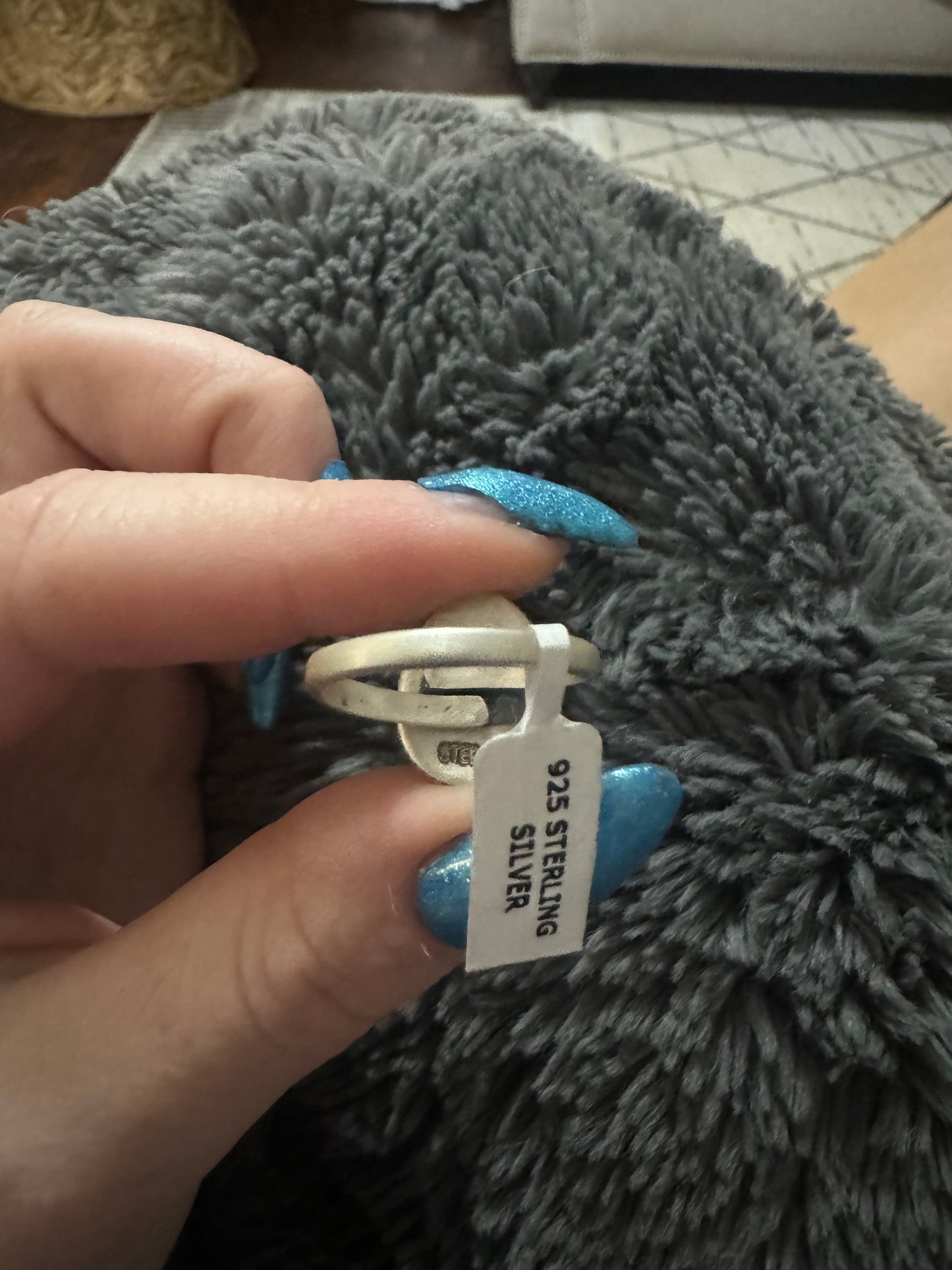 Teardrop adjustable turquoise ring