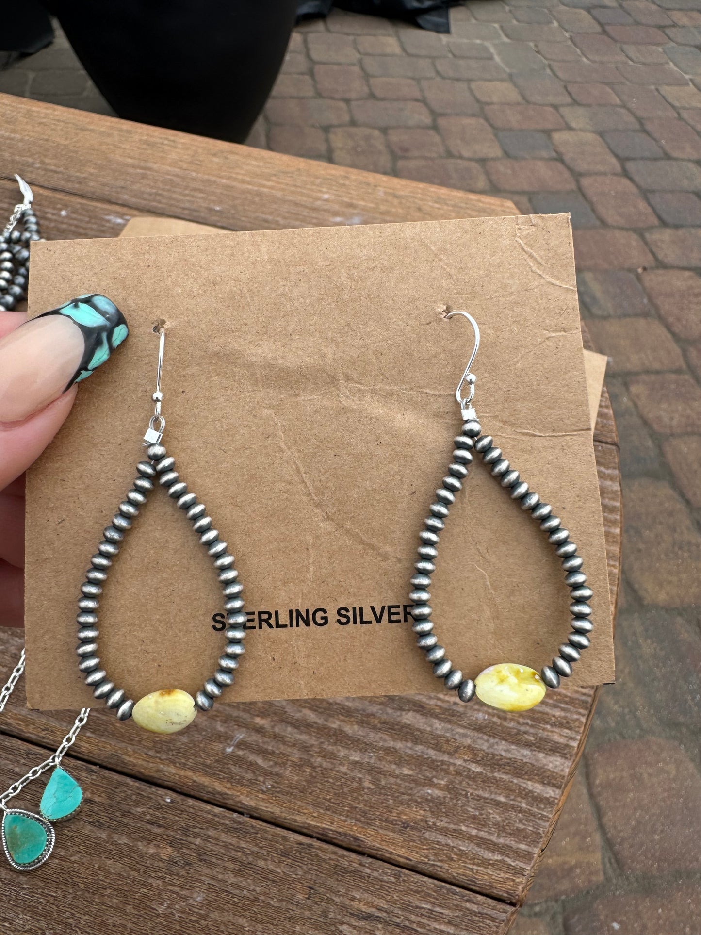Saucer pearl and palomino loop earrings