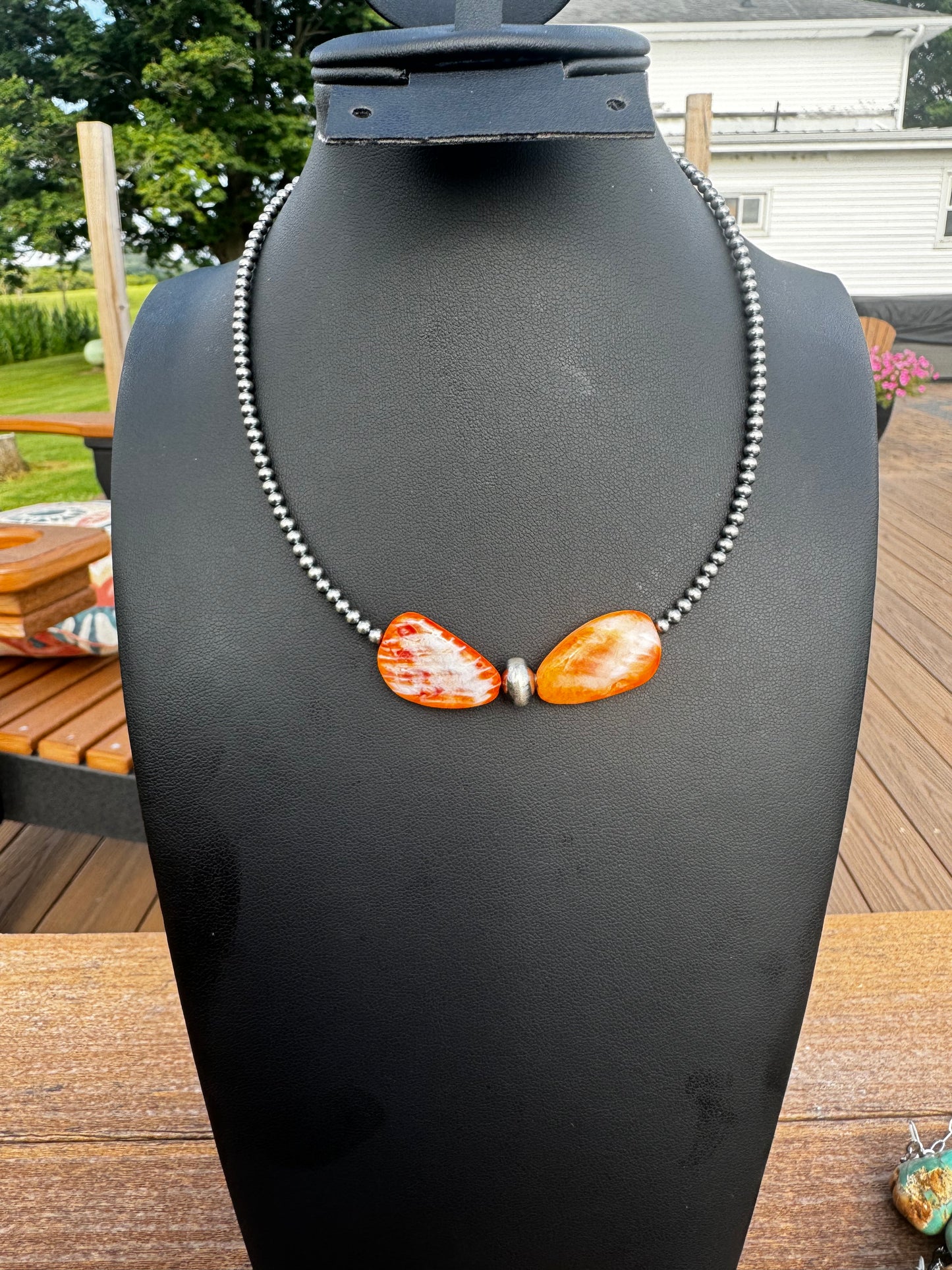 Spiny oyster 3mm necklace