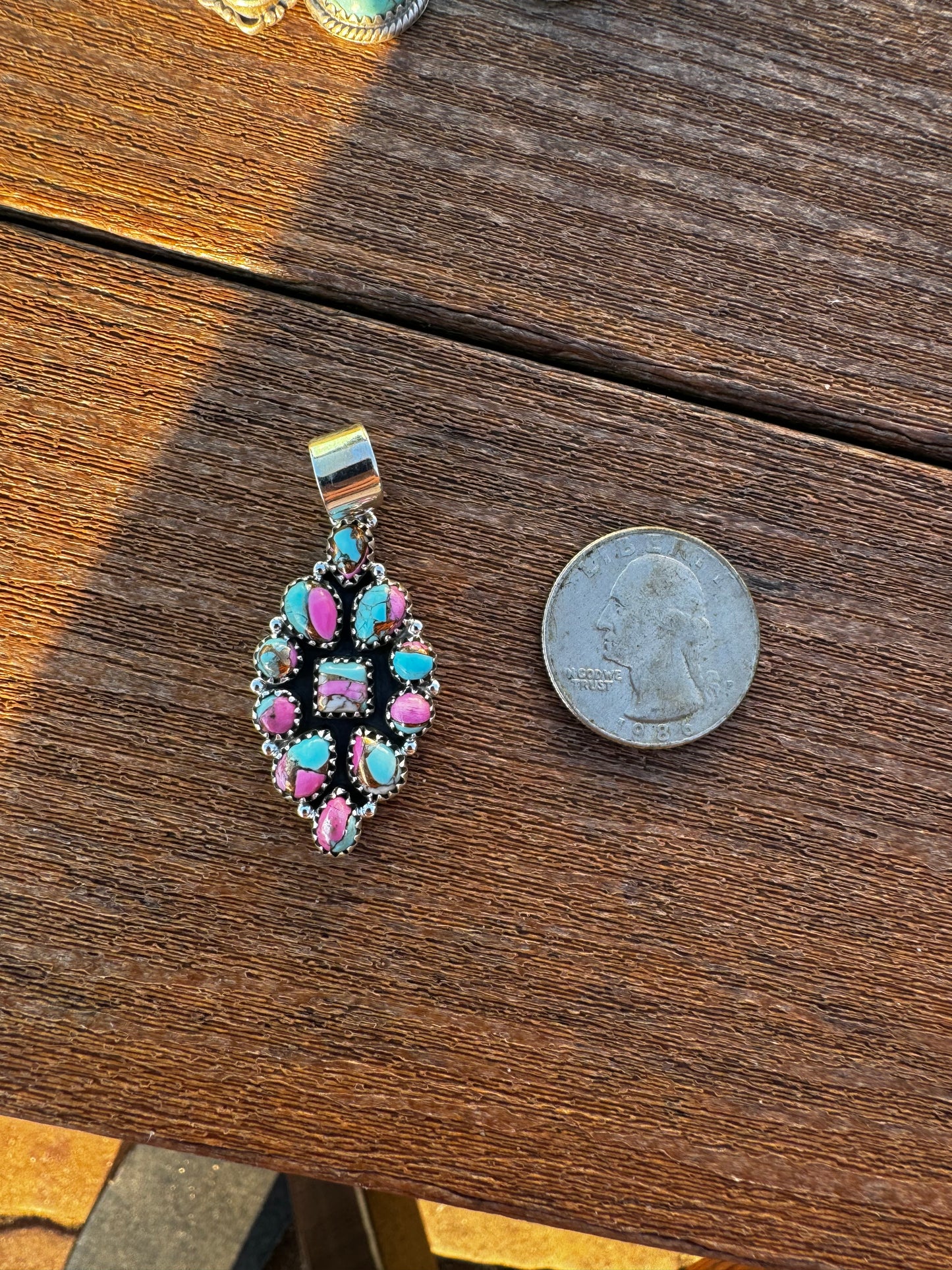 Cotton candy cluster pendant
